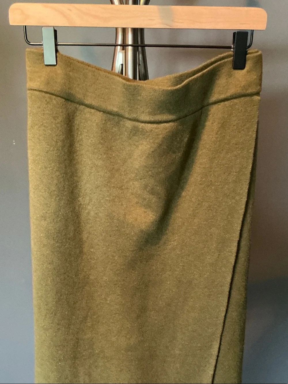 Maxi Skirt with Wrap-Front Olive